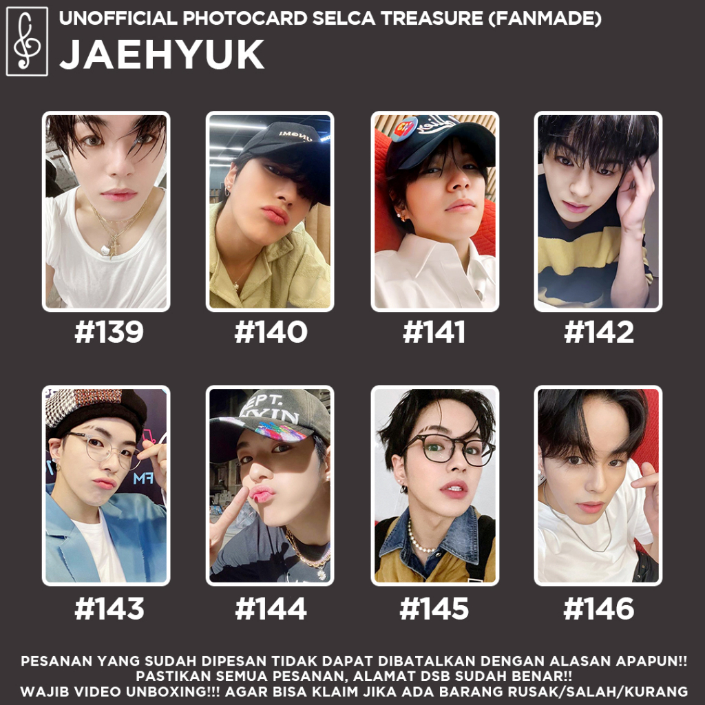 [SELCA TREASURE] JAEHYUK BOYFRIEND MATERIAL PHOTOCARD  UNOFFICIAL