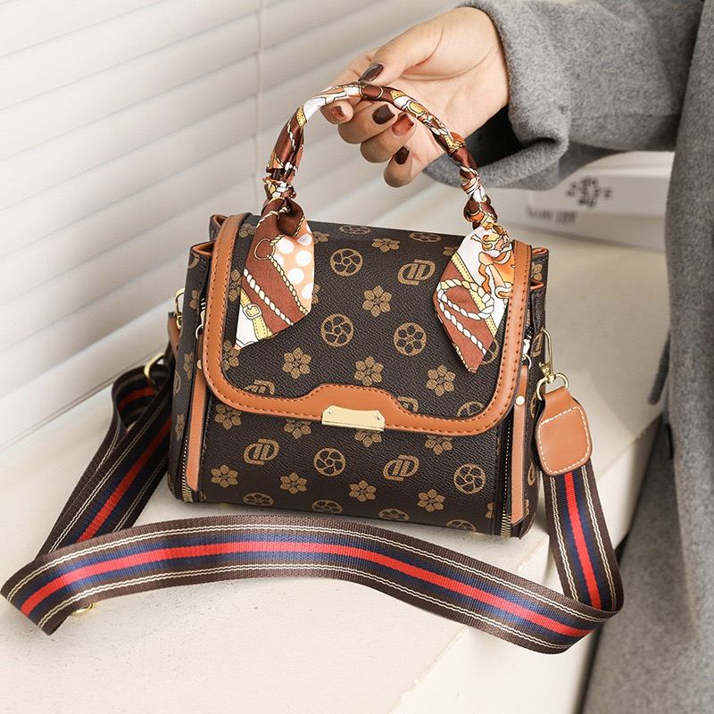 BESTSELLER TAS TOP HANDLE TALI CANVAS BISA SELEMPANG FREE SCARF IMPORT MURAH Tas Import Fashion Wani