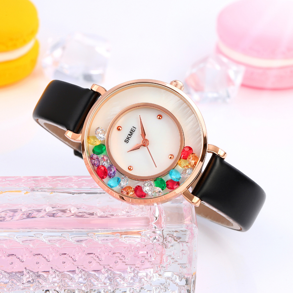 SKMEI 2041 Jam Tangan Wanita Analog Tali Kulit WATCHKITE WKOS