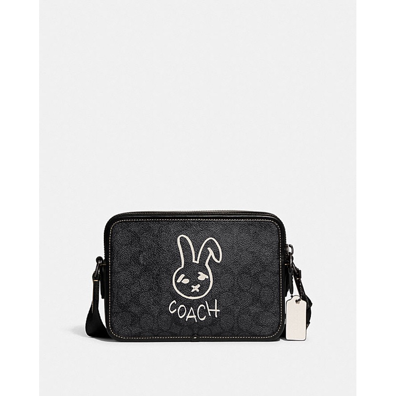 Coach Lunar New Year Charter Crossbody 24 In Signature Canvas With Rabbit (CF 929)