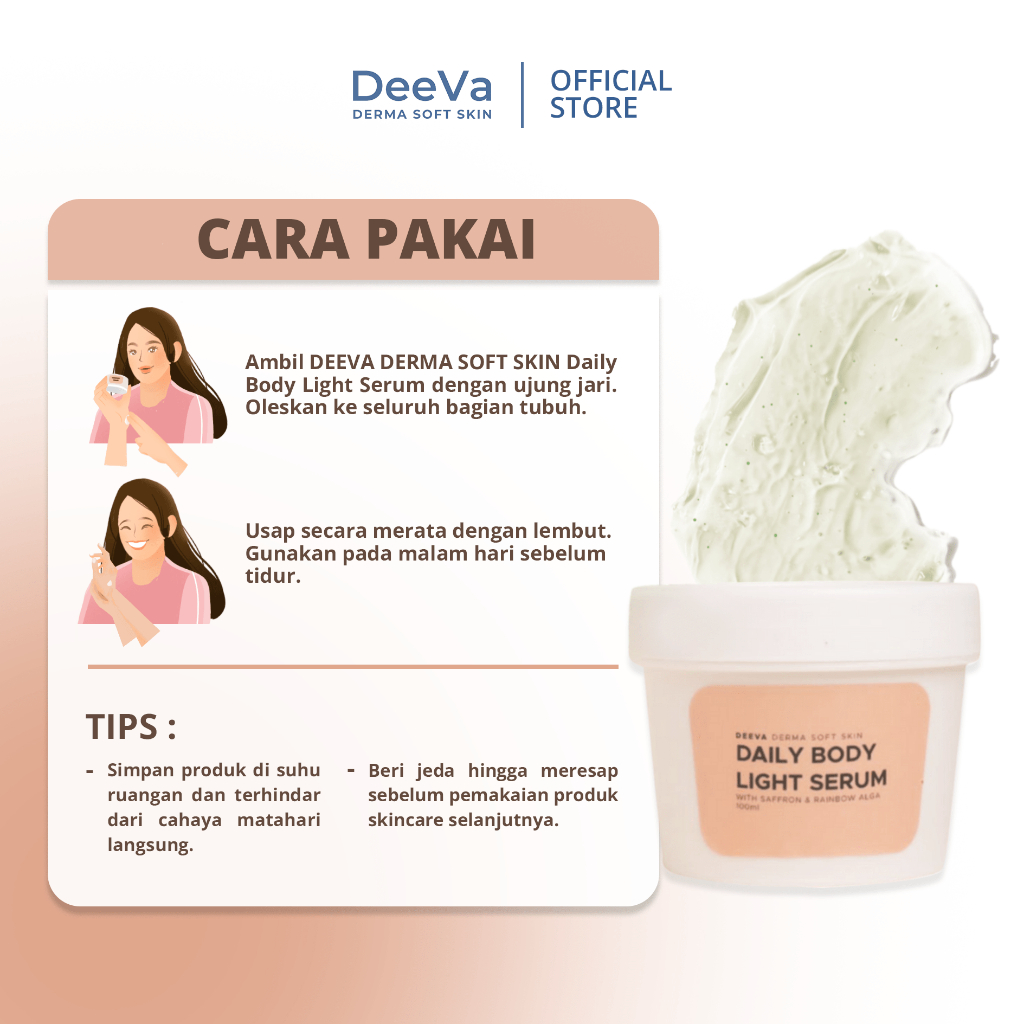 DeeVa Derma Soft Skin - Daily Light Body Serum (melembapkan dan menghidrasi badan)