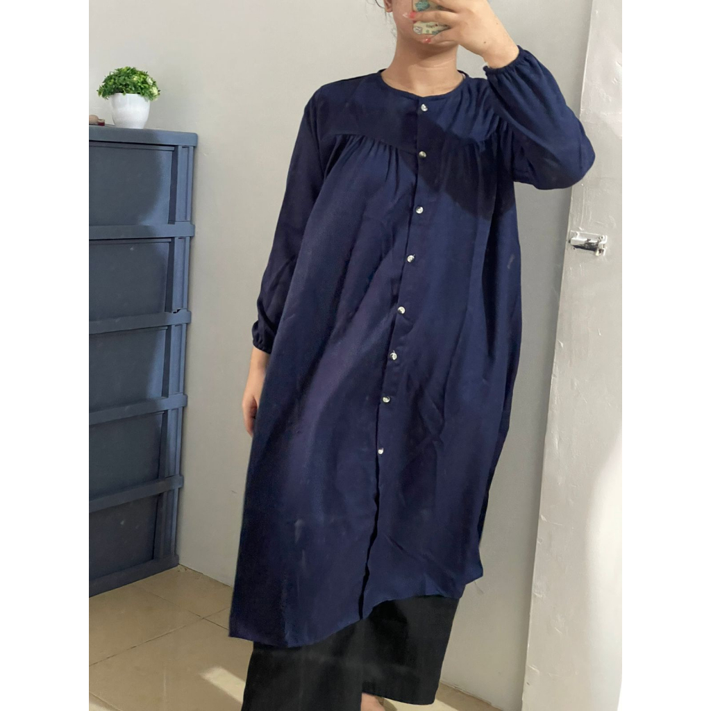 Long Tunik Polos Katun Rayon Fashion Muslim Terbaru