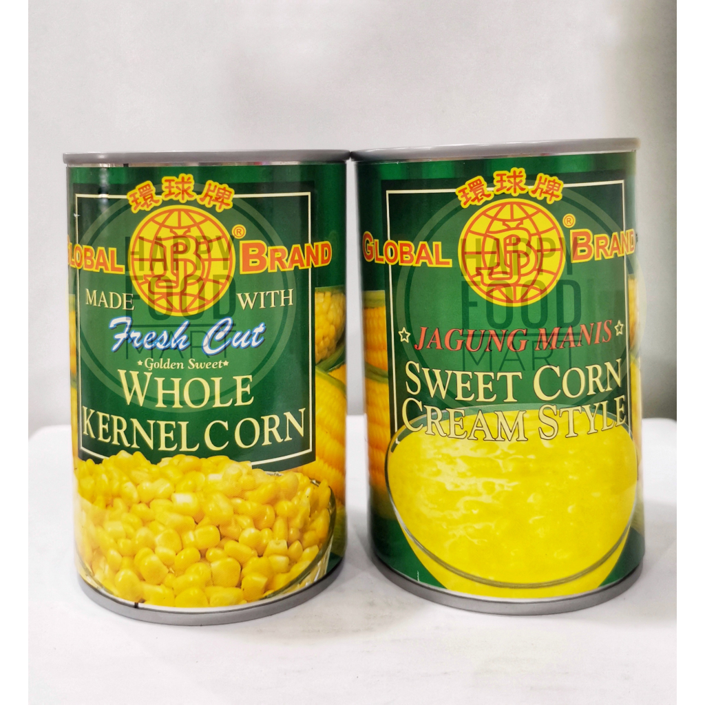 

[SALE] GLOBAL BRAND FRESH CUT WHOLE KERNEL CORN 425G/ CREAM STYLE CORN 425G/ JAGUNG KALENG
