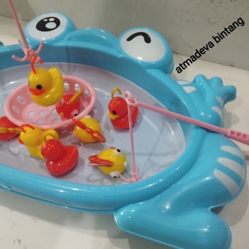 Mainan Pancingan Ikan Bebek Set Kolam Lucu /Fishing Set Duck /Mainan Keluarga  Edukasi Seru