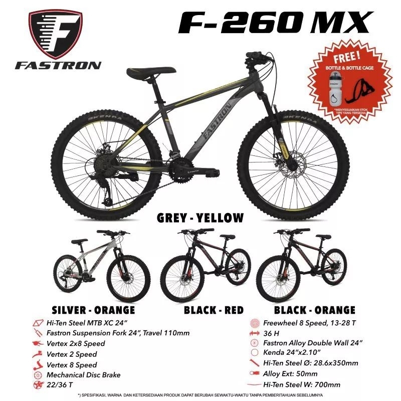 MTB FASTRON F 260 SEPEDA GUNUNG 24 26 INCH FASTRON F-260 MX BY PACIFIC