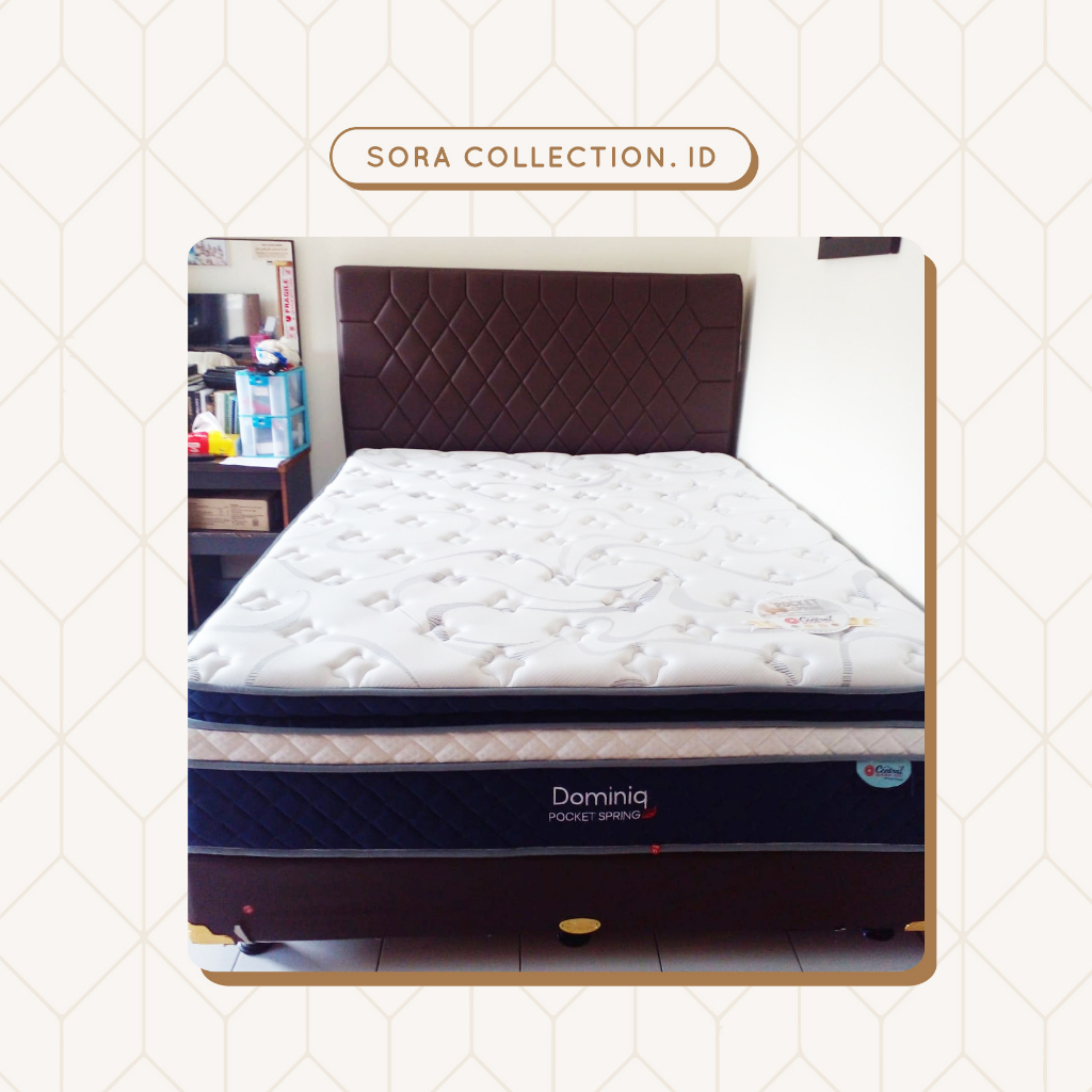 Central Springbed Dominiq Pocket Uk 160x200 + Divan Full Set Ori