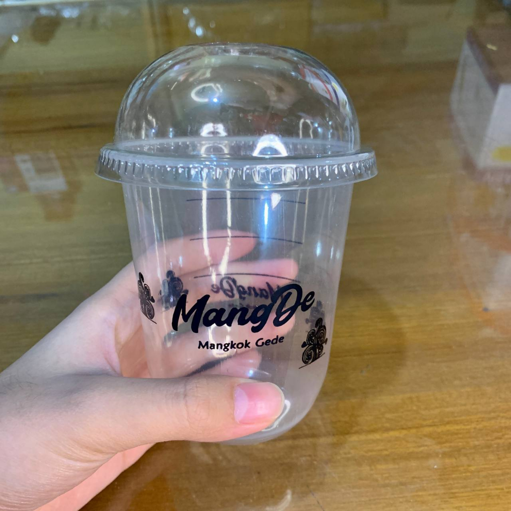 JT - Gelas Plastik Cup Minuman Thai Tea + Tutup Cembung 12 oz 360 ml / DomeLid / Cup Minuman Bubble Tea MangdeJT - Gelas Plastik Cup Minuman Thai Tea + Tutup Cembung 12 oz 360 ml / DomeLid / Cup Minuman Bubble Tea Mangde