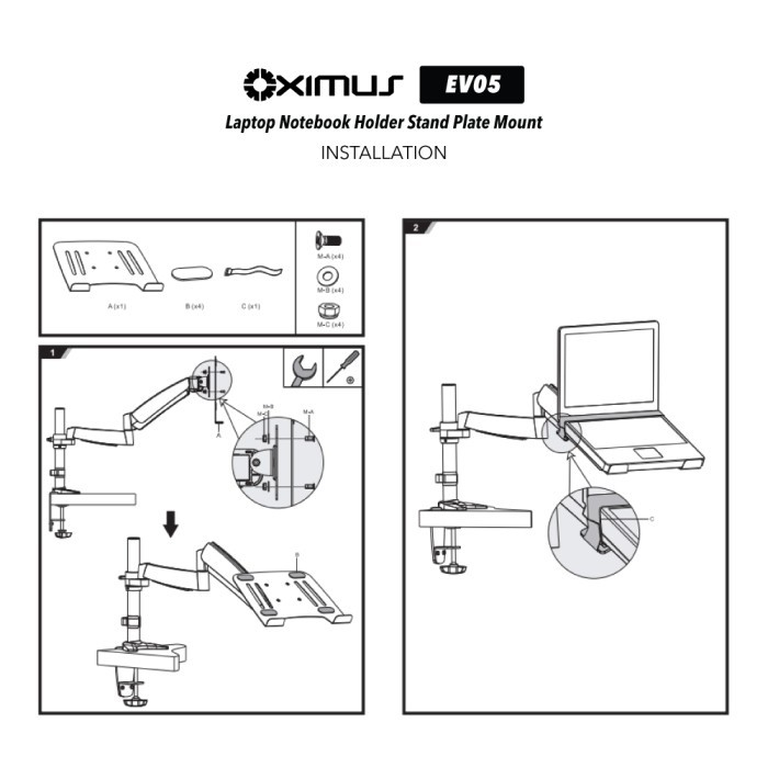 OXIMUS EV05 Bracket Laptop Notebook Holder Stand Plate Mount