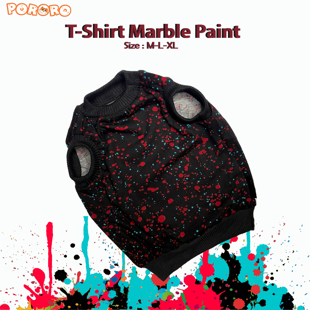 Pororo - Baju Kucing Motif Marble Paint