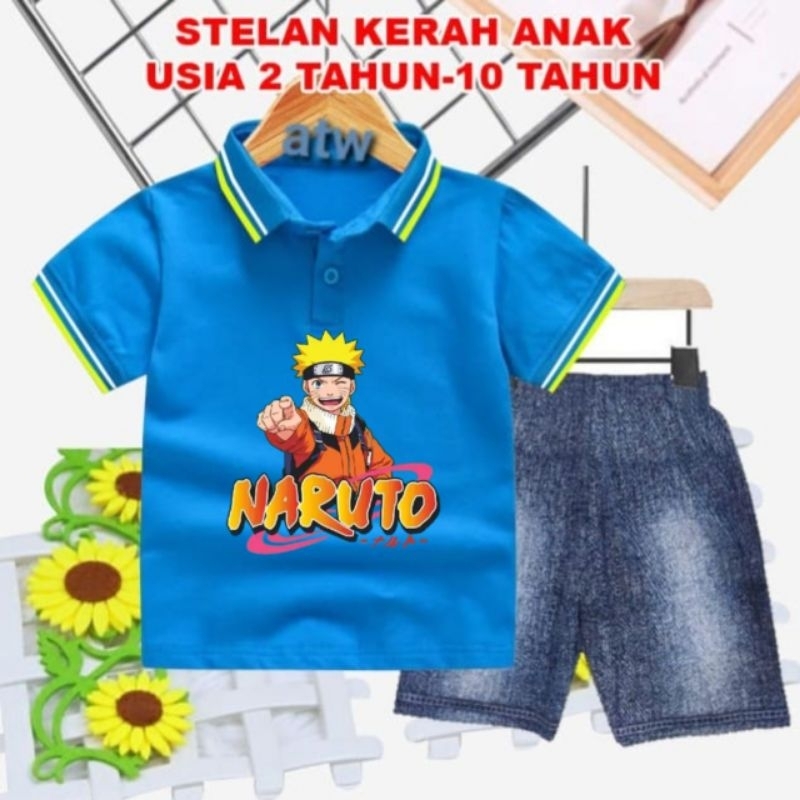 STELAN WANGKY ANAK /CELANA SEMI JEANS USIA 2 THN-10 THN (NARUTO)