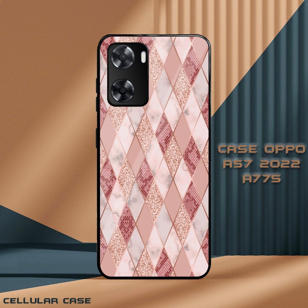 Case Glossy Oppo 57 2022 | A77S 4G [VS26] Luxury Texture Casing Hardcase Hp Oppo Kesing Kilau Hape |