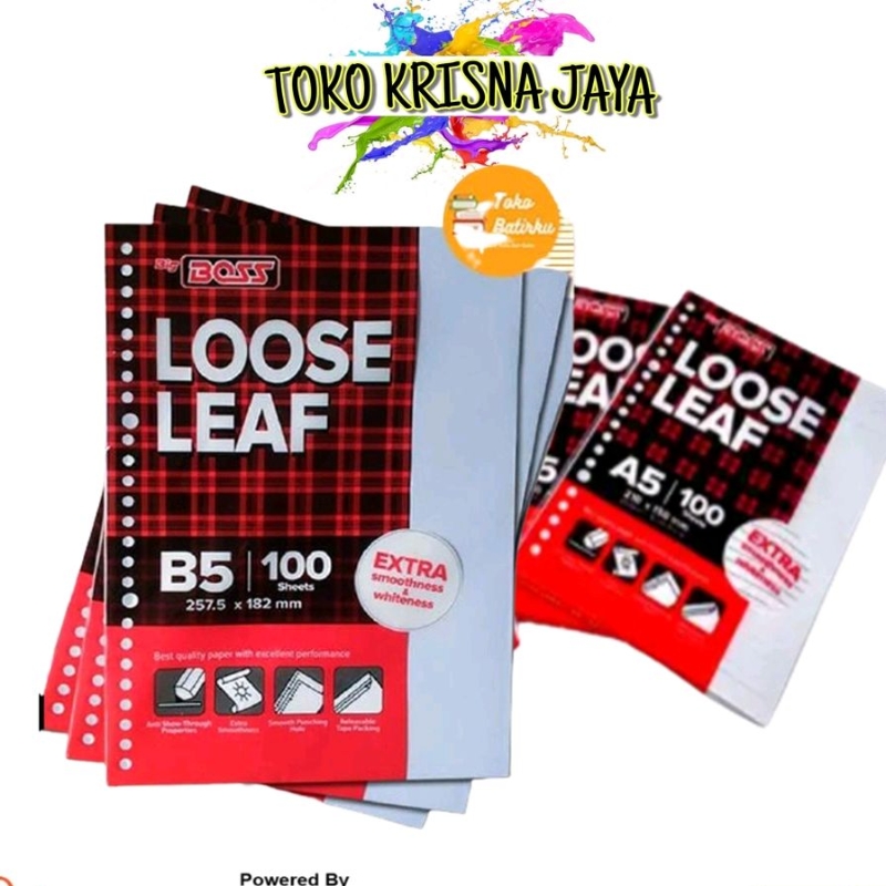 

KENKO LOOSE LEAF SIZE A5 | B5 NETTO 100 | 50 LEMBAR