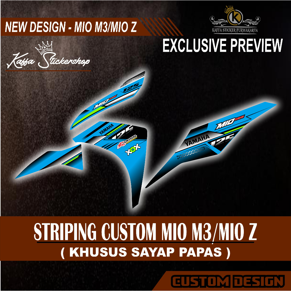 STRIPING MIO i125/ MIO M3/ MIO Z/ STIKER MIO M3/STICKER MIOi125/ STICKER/ VARIASI LIST BIRU