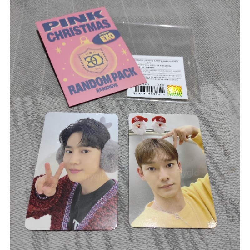Official photocard suho chen EXO pink christmas trading card tc pc exol