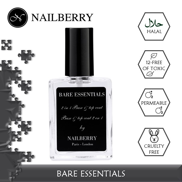 Kutek Halal Nailberry Bare Essential 2 in 1 Base Coat and Top Coat Premium Nail Polish London