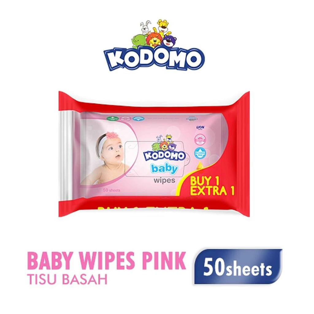 Kodomo / tisu basah / 50 sheetswipers / Pink