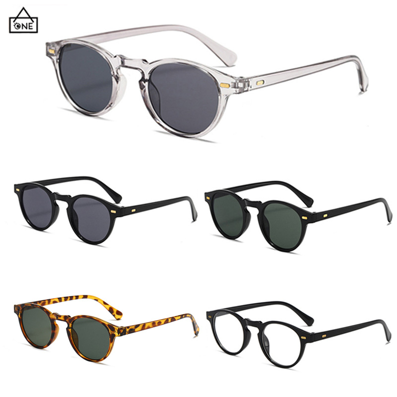 Kacamata Hitam Retro Gaya Wanita Dan Pria Bulat Kecil Vintage Punk Sunglasses Kualitas Tinggi