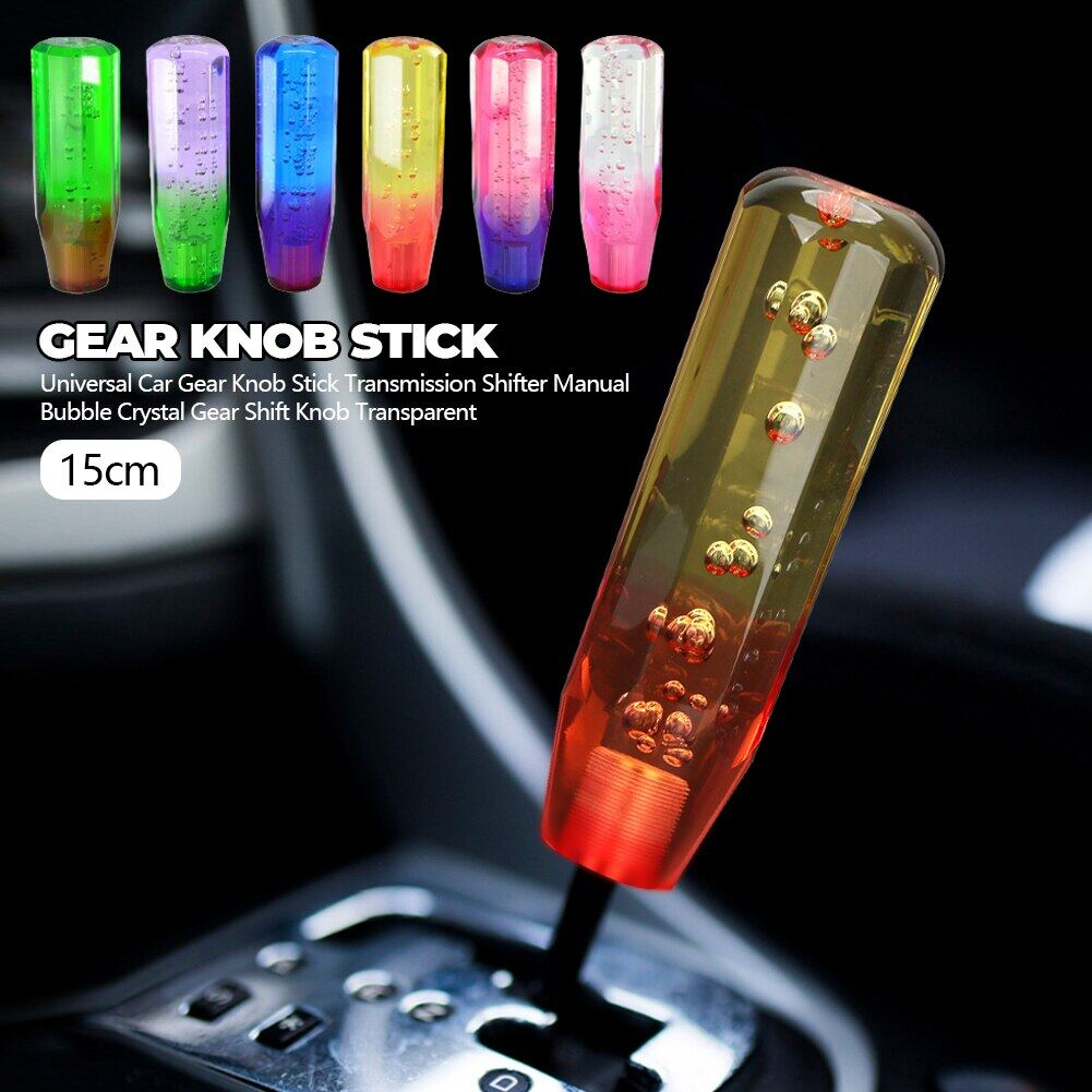 Car Gear Shift Knob Shifter Crystal Style Manual Shifting Head Universal LED Shift Lever 15CM