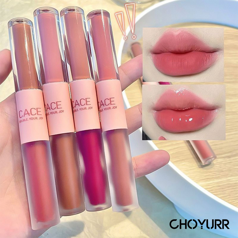 【COD】CACE 2 in 1 Matte + Glossy  Lipstick Lip Mud Lip Cream Lip Gloss Dua Sisi Matte Lipstick Glossy Tahan Lama-CH