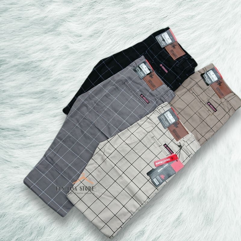 Celana Tartan Panjang twill Combed Slimfit Melar Original