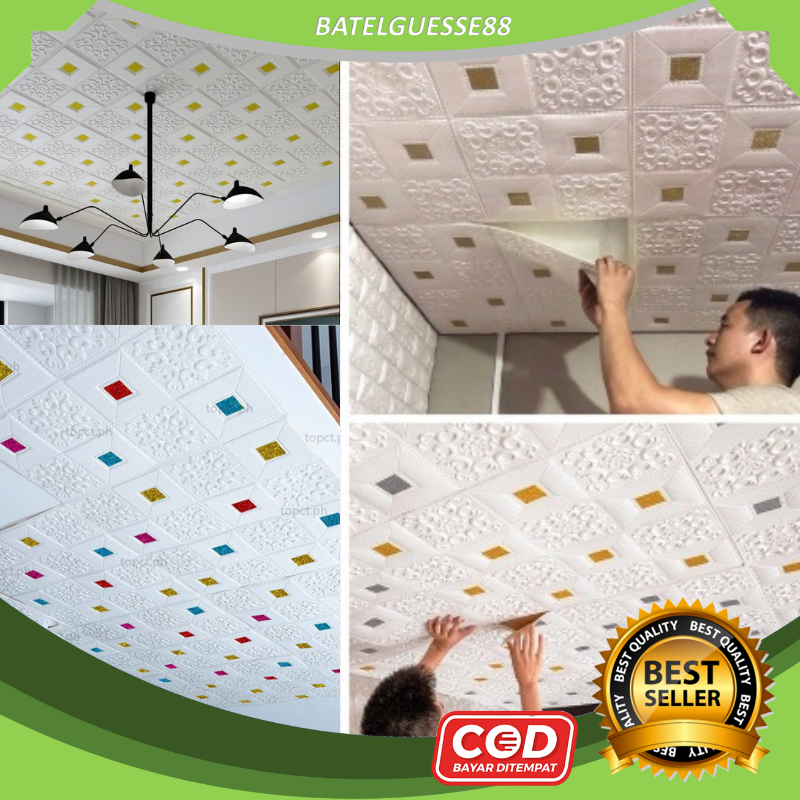 (B88) Wallpaper Foam 3D Ukuran Wallpaper Plafon/Ukuran Wallpaper Plafon Dekorasi Kamar Murah 70x70cm