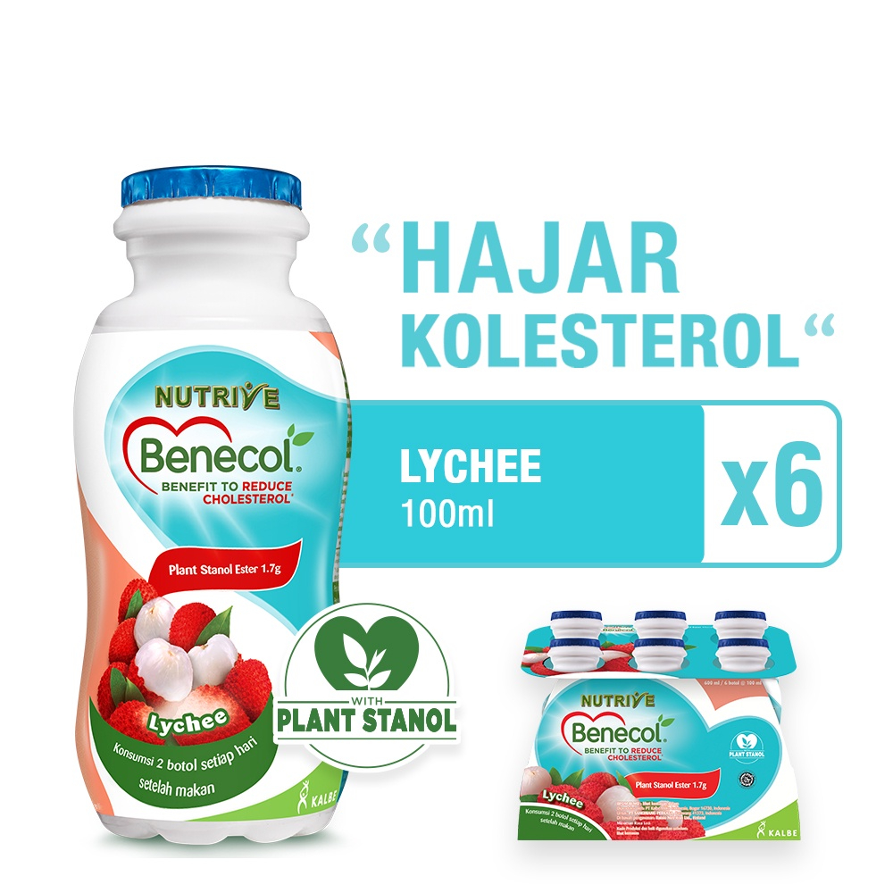 

[6 x 100 Mililiter] Nutrive Benecol Yoghurt Strawberry, Orange, Lychee, Blackcurrant 6 x 100 ml