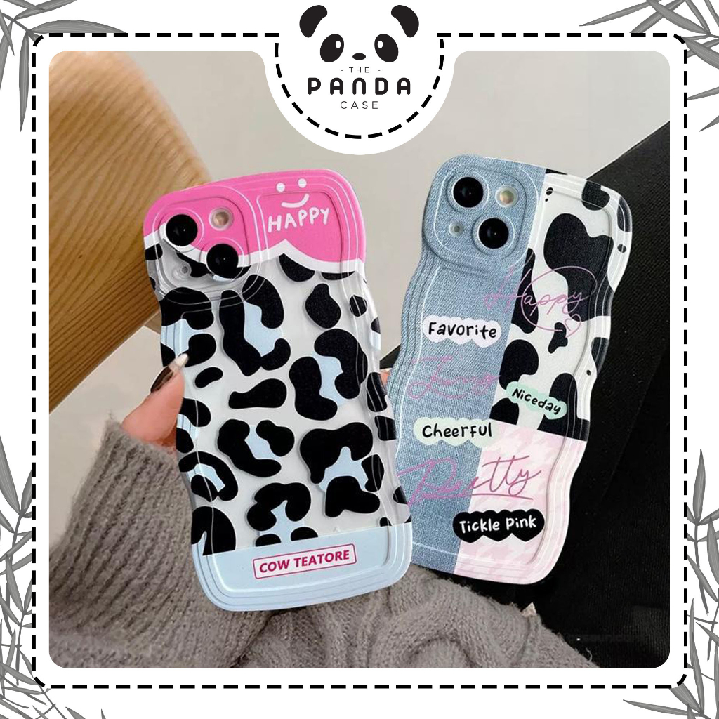 [ TPC ] Soft Case COW &amp; JEANS For iPhone7 8 Plus X XS MAX XR 11 12 13 14 PRO MAX PLUS - IP076