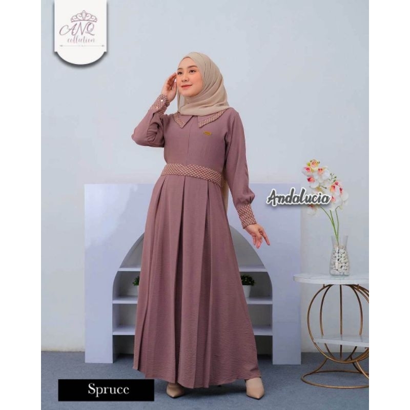 GAMIS ANDALUCIA ORI ANQ COLLECTION DRESS WANITA TERBARU MASAKINI