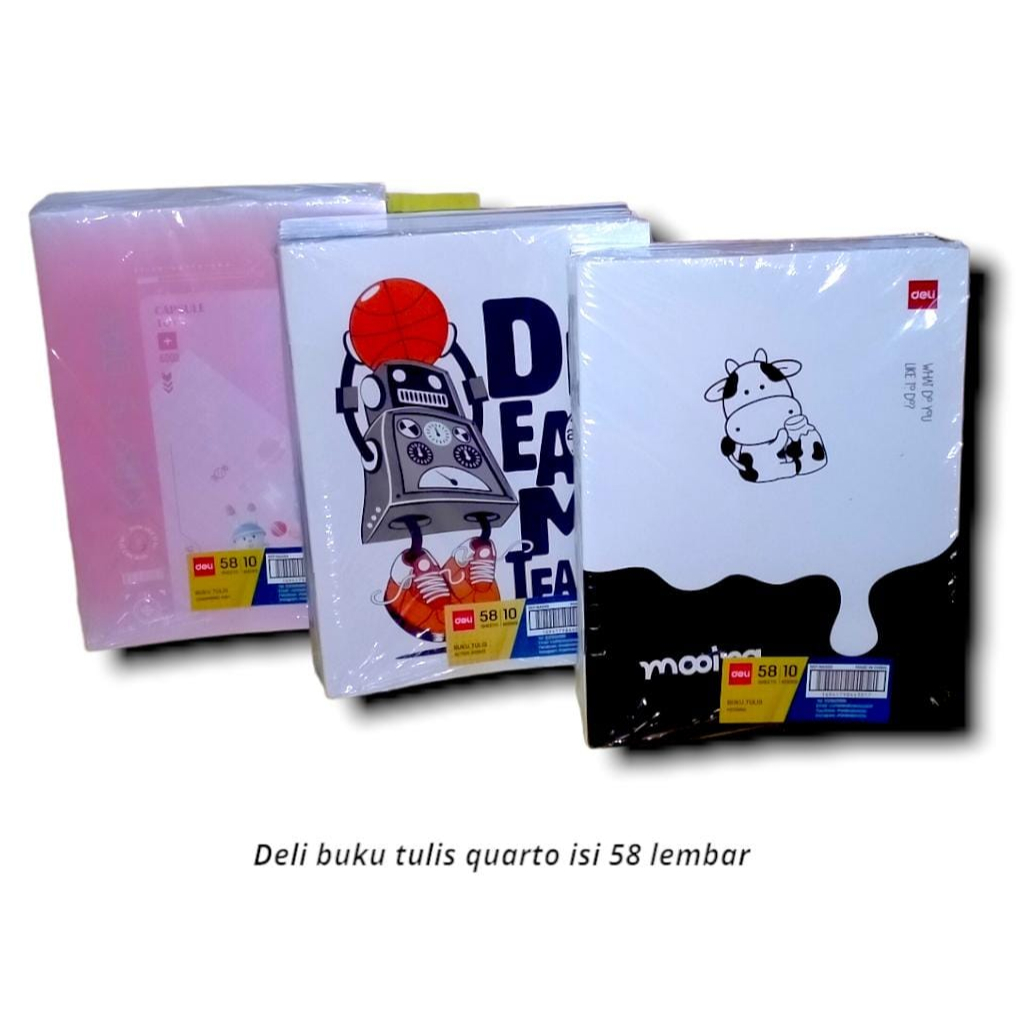 

BUKU TULIS SEKOLAH A5 QUART0 58 LEMBAR DELI MOTIF LUCU GARIS