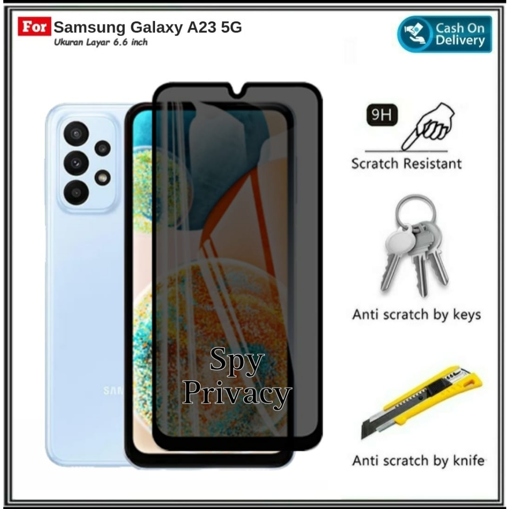 Samsung A23 5G M14 5G Tempered Glass Full Glue Anti Spy PRIVACY