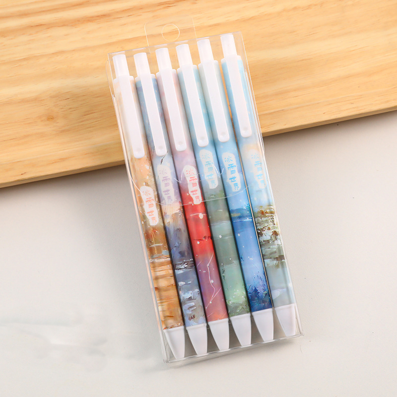 Pulpen isi 6pcs warna menawan import anti macet harga grosir