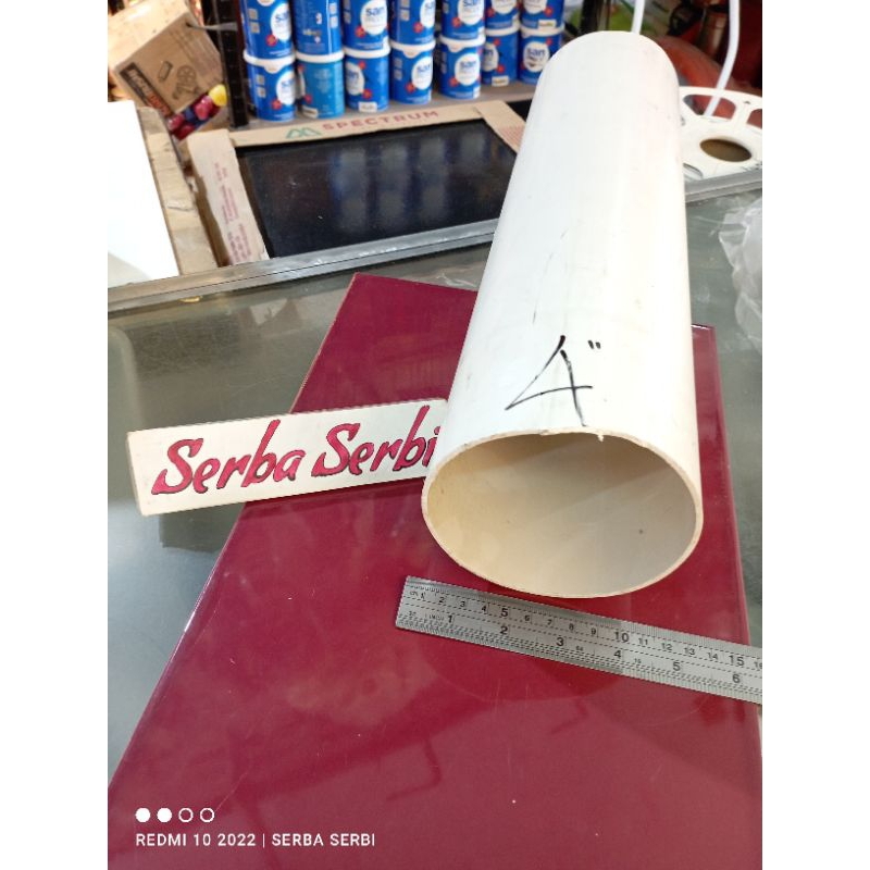 (1/2meter 4") Pipa air pvc 4" 1/2meter/50cm