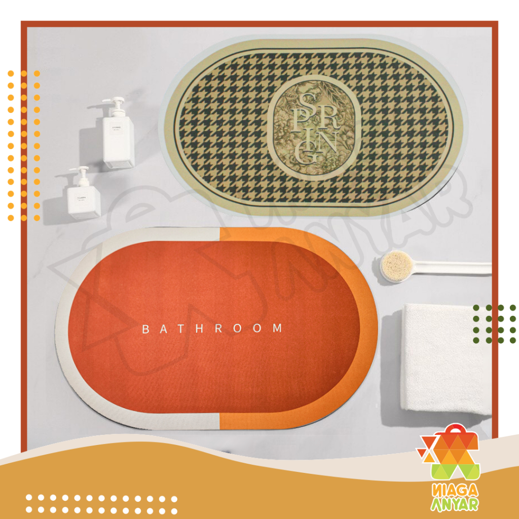 NAS Keset Diatomite Anti Selip / Keset Kaki Kamar Mandi / Keset Gulung Toilet Antiselip / Lap Kaki D