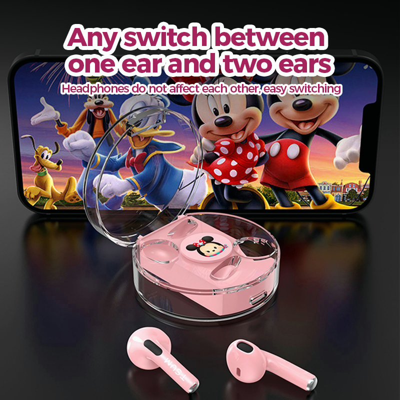 【 Ready Stok 】 Disney Q37 Headphone Bluetooth 5.2 Wireless TWS HiFi Stereo Waterproof Reduce Headphone Noise