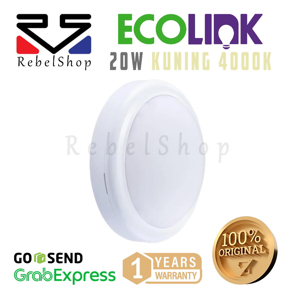 Lampu LED Bulkhead Ecolink 20 Watt Kuning 4000K 20W 20Watt 20 W
