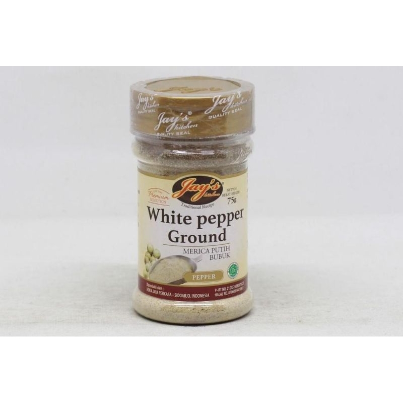 

Jay's White Pepper Ground | Berat Bersih 75gr