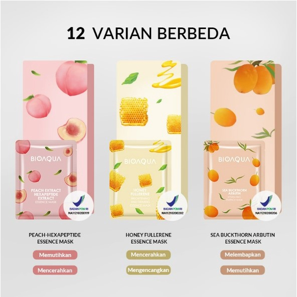 ❤ OBRAL ❤ BIOAQUA sheet mask Hydrating Essence face Mask Brightening Moisturizing skin care anti aging Masker Wajah (25g)