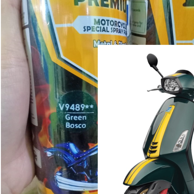 DITON Premium Pilok Pilox Cat Semprot Warna Vespa Colors - V 9489** Green Bosco (400cc)