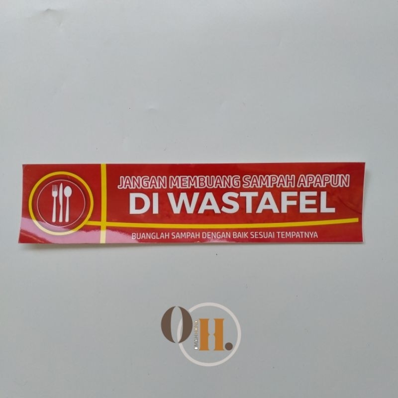 Stiker Jangan Membuang Sampah di Wastafel - Stiker Wastafel Vinyl