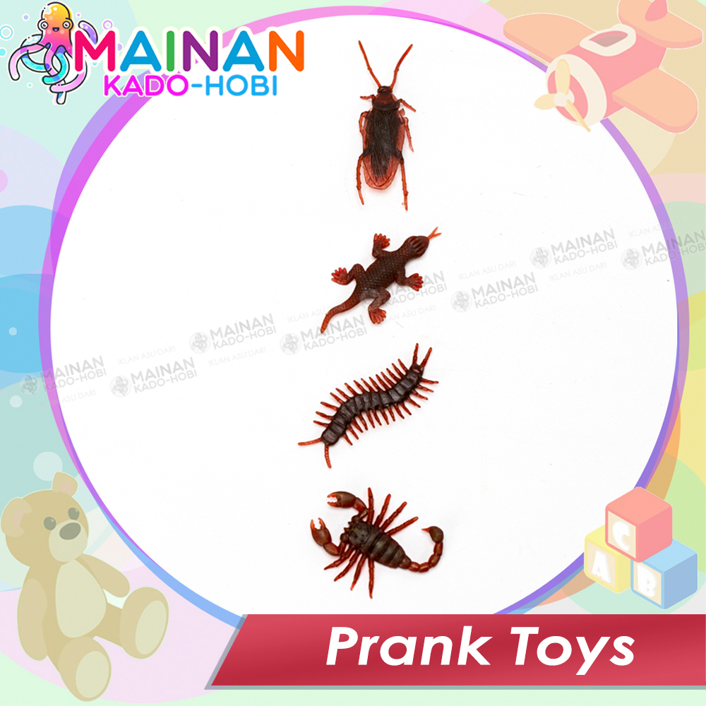 KOLEKSI MAINAN MINIATUR ANAK PRANK TOYS ANIMAL SERANGGA KARET