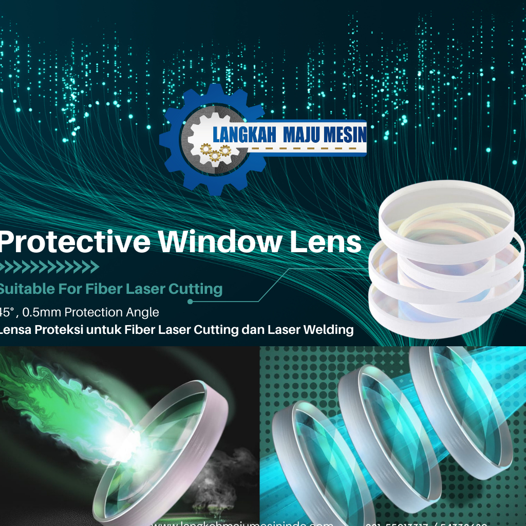 Protective Window Lens for Fiber Laser Cutting Lensa Laser Cutting - Lensa Laser Welding - Lensa Mes