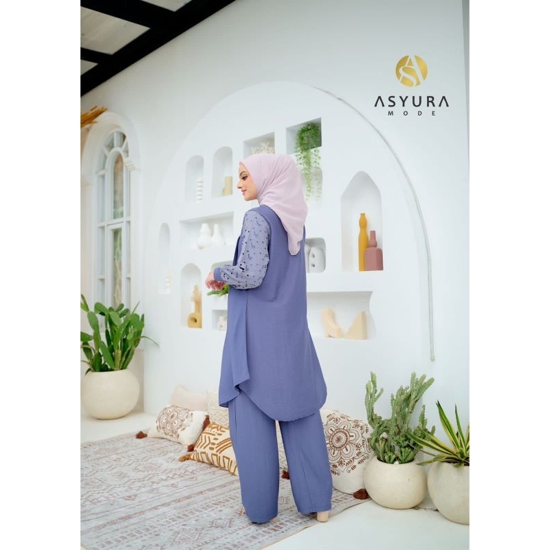 Set Wanita Shanaya // Bahan Cotton Bordir mix bella linen Lembut dan adem
