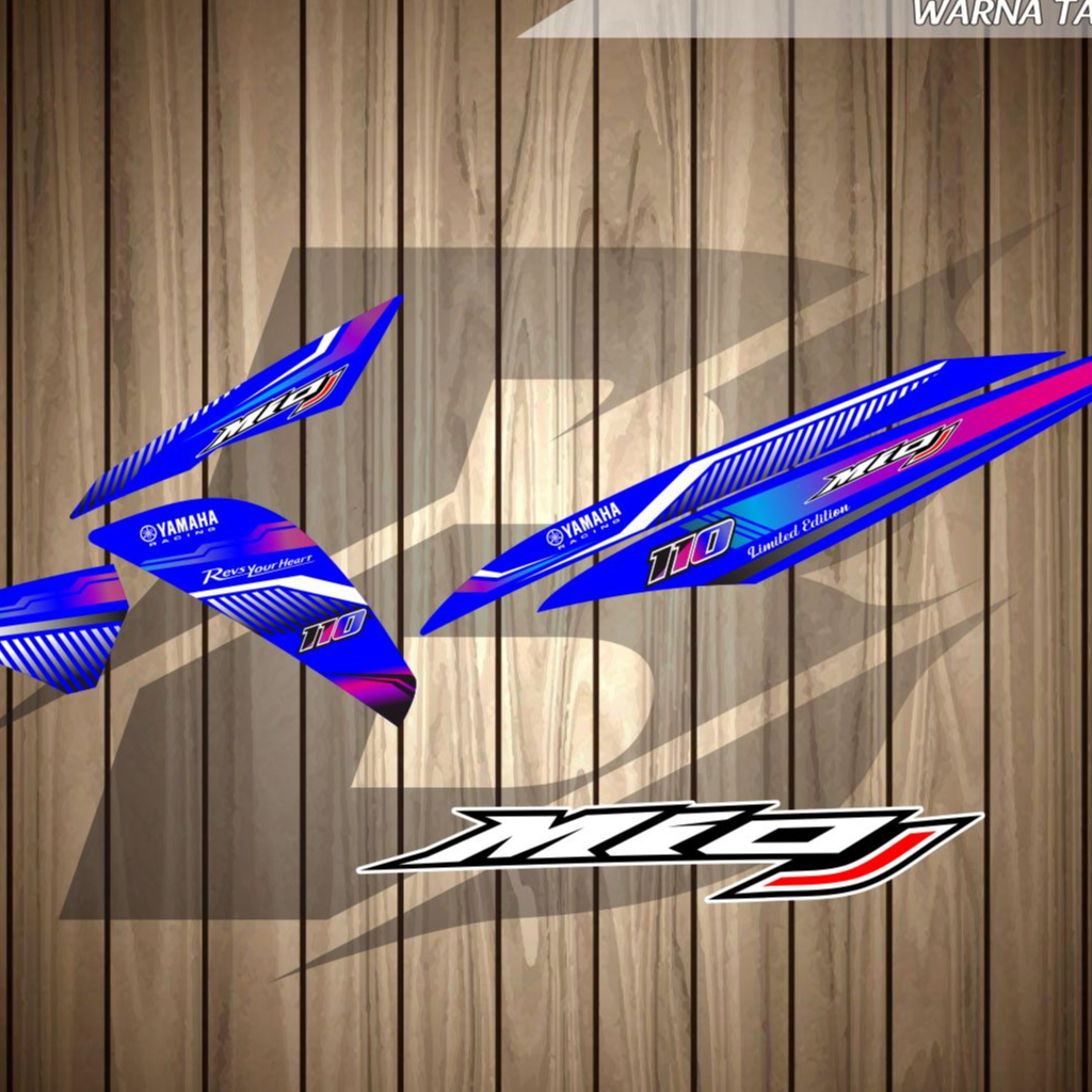 STRIPING YAMAHA MIO J STRIPING BUAT ALL MOTOR YAMAHA MIO J FI BIRU LIS STIKER/  MOTOR MIO J   varias