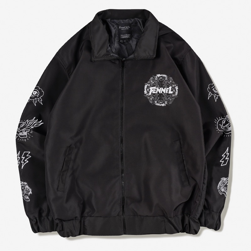 [N01185] Jaket Vintage Distro Motif FENNEL WHITE