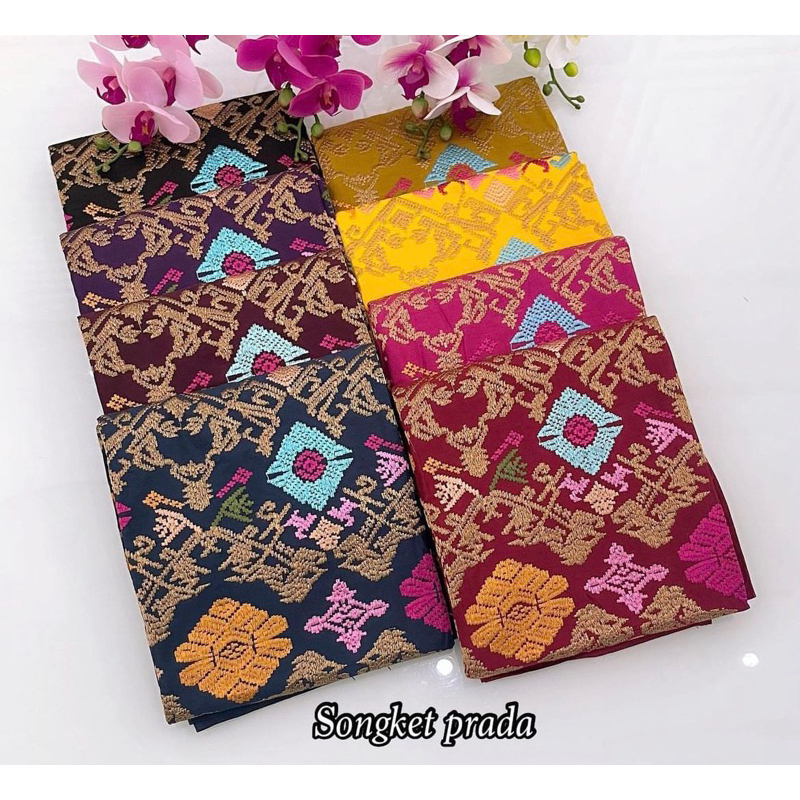 Kamen songket bordir bali benang cendana (kamen lembaran)