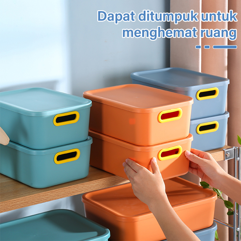 Letyeah &amp; Kaizenliving Keranjang Penyimpanan segel dengan tutup/Plastik Storage Box baju Organizer Container mainan anak