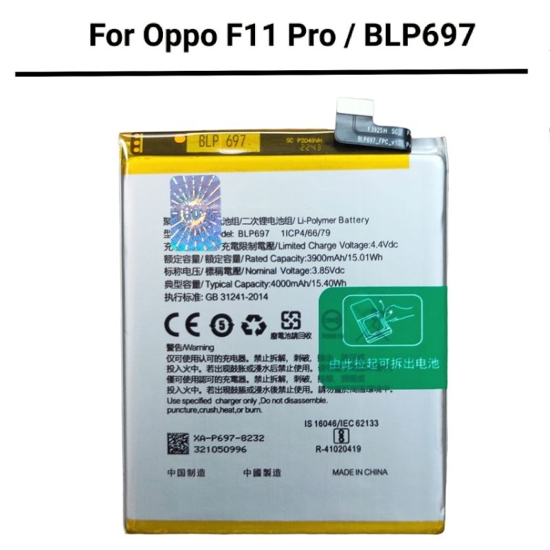 Baterai For Oppo F11 Pro Original Batre Battery BLP697