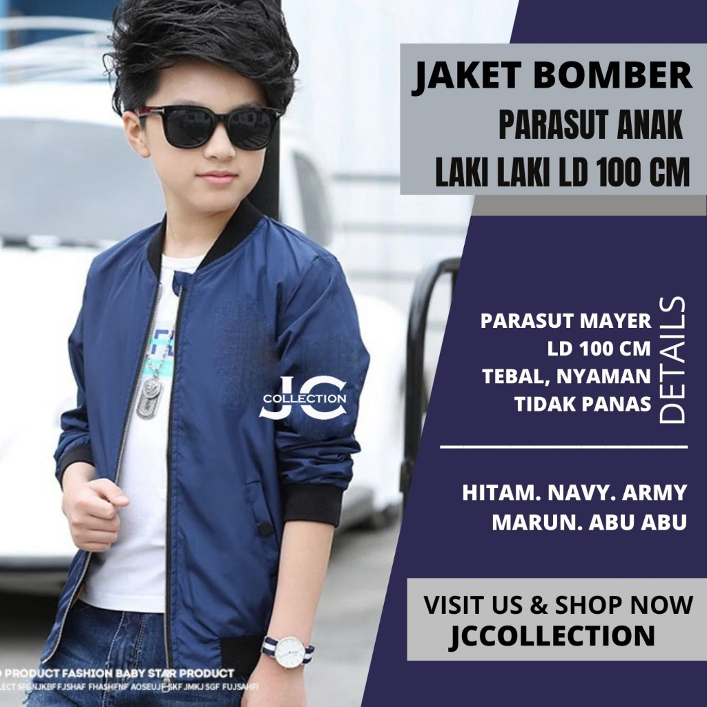 Jaket Bomber Anak Cowok Remaja Teens Umur 10 Tahun - 17 Tahun - JCCollections