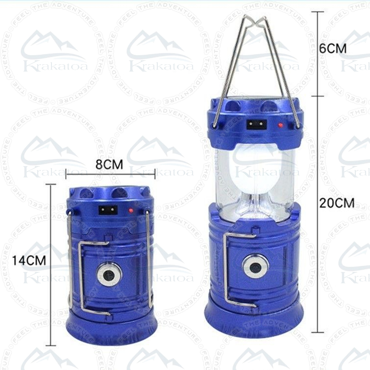 Lampu Emergency + Senter Tahan Air - Lentera Tenda Camping LED - Cas &amp; Tenaga Surya - Emergensi Lamp