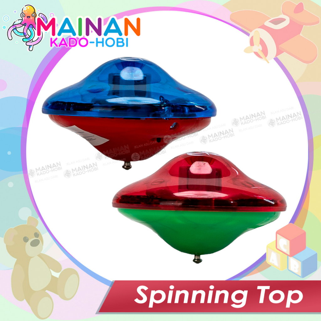 HADIAH MAINAN MOTORIK ANAK SPINNING TOP GANGSING GYRO MUSIK LAMPU LED